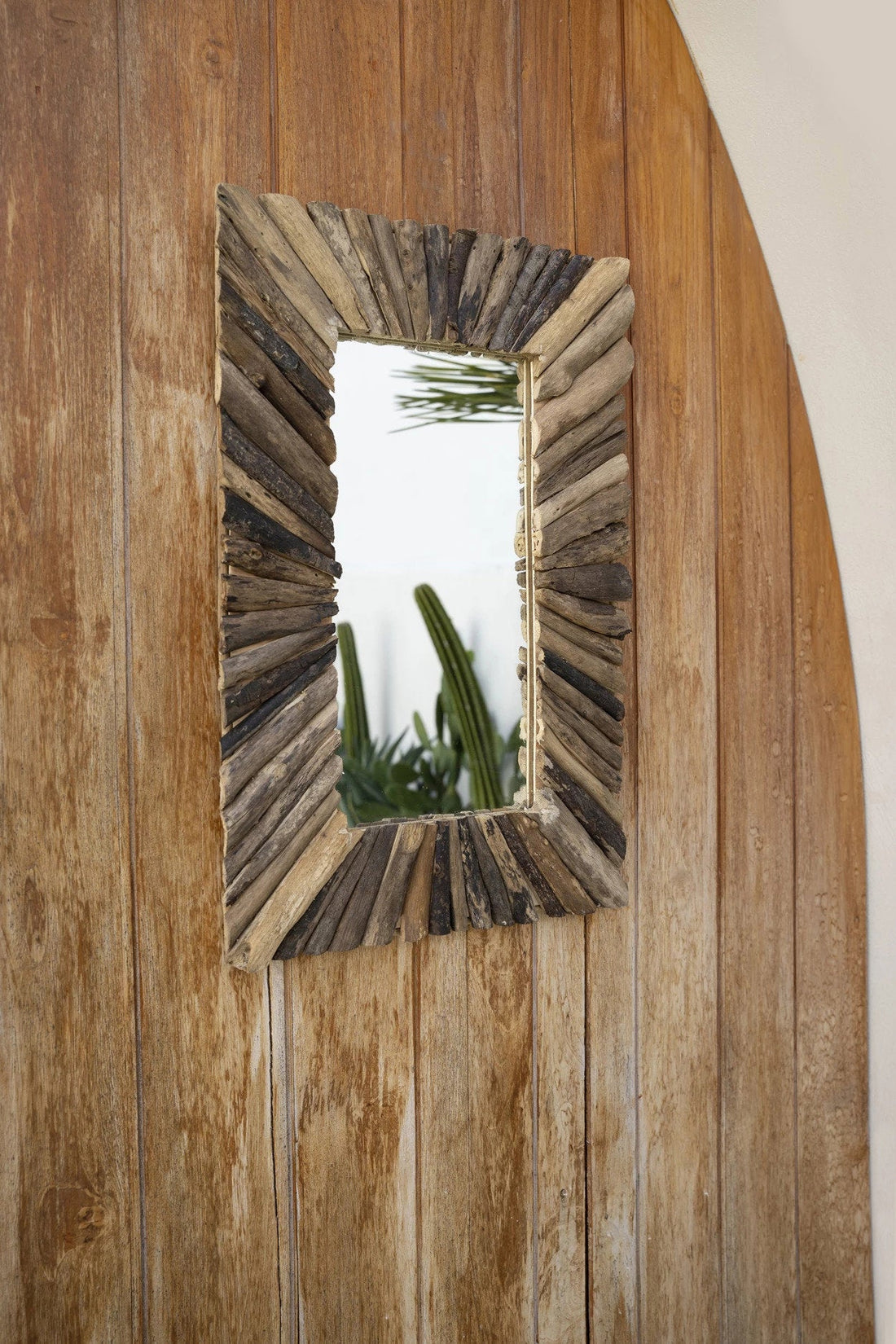 Le miroir encadré Driftwood - Naturel - M