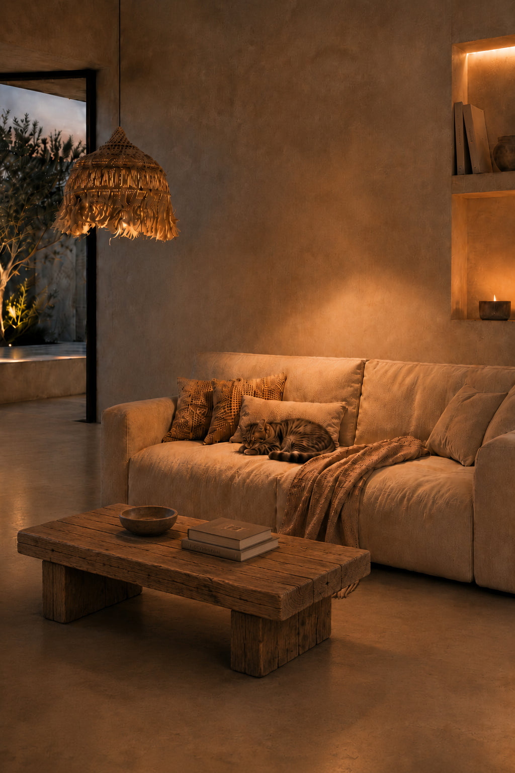 La suspension Hoola en abaca Naturel Large Bazar Bizar