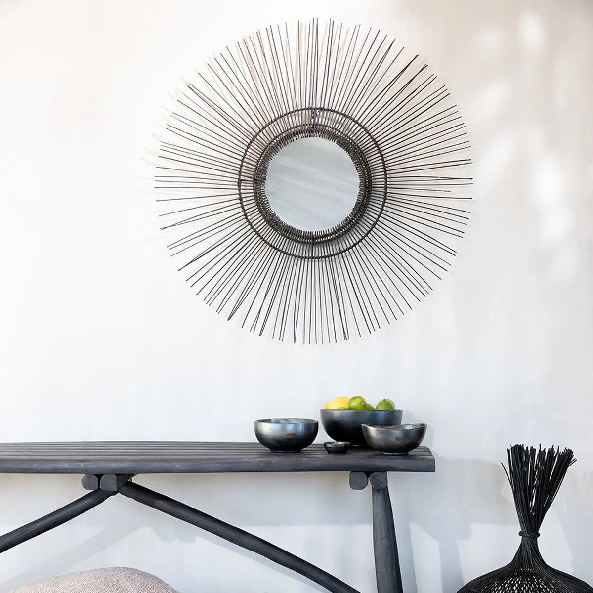 Le miroir Tropical - Noir - L 90x90cm Bazar Bizar