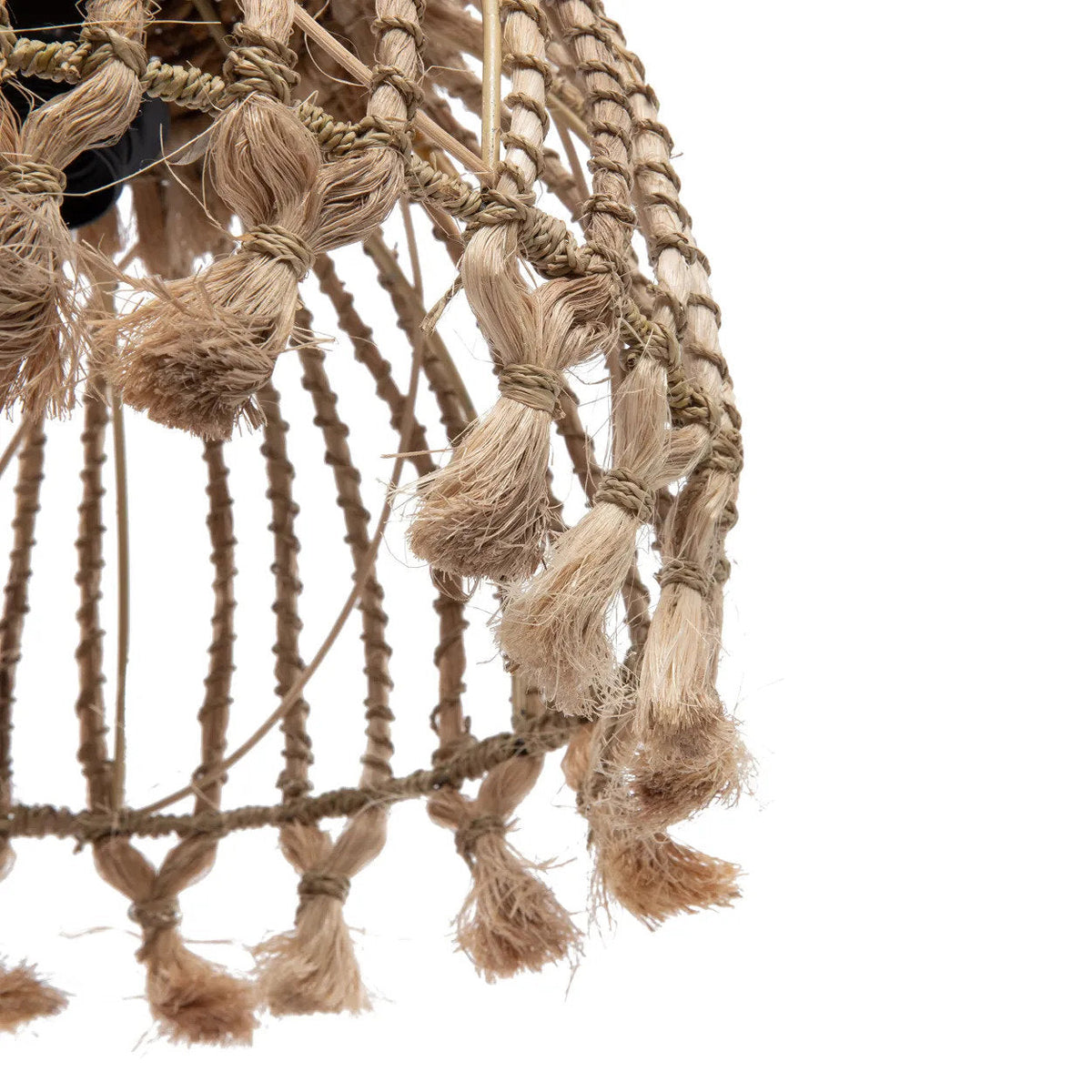 La suspension en raphia à pompon - Naturel - S Bazar Bizar