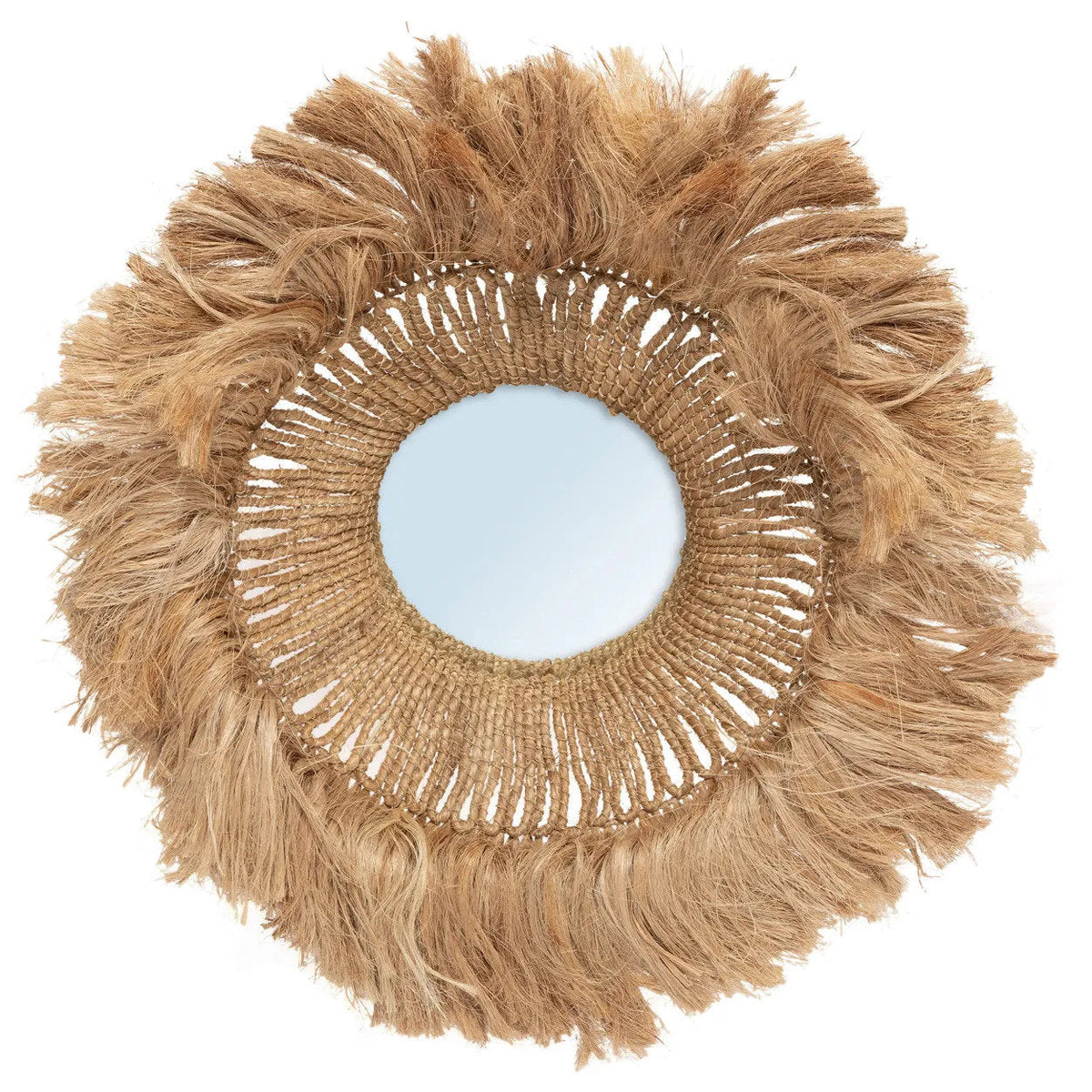Le miroir Solomon en abaca - Naturel 85x85cm Bazar Bizar