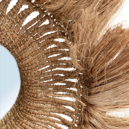 Le miroir Solomon en abaca - Naturel 85x85cm Bazar Bizar