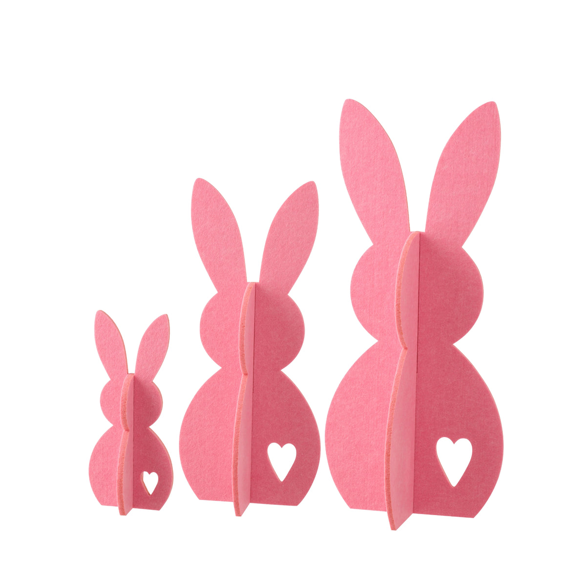 Décoration de Pâques Lapin Rose en Feutrine Lot de 3 J-Line