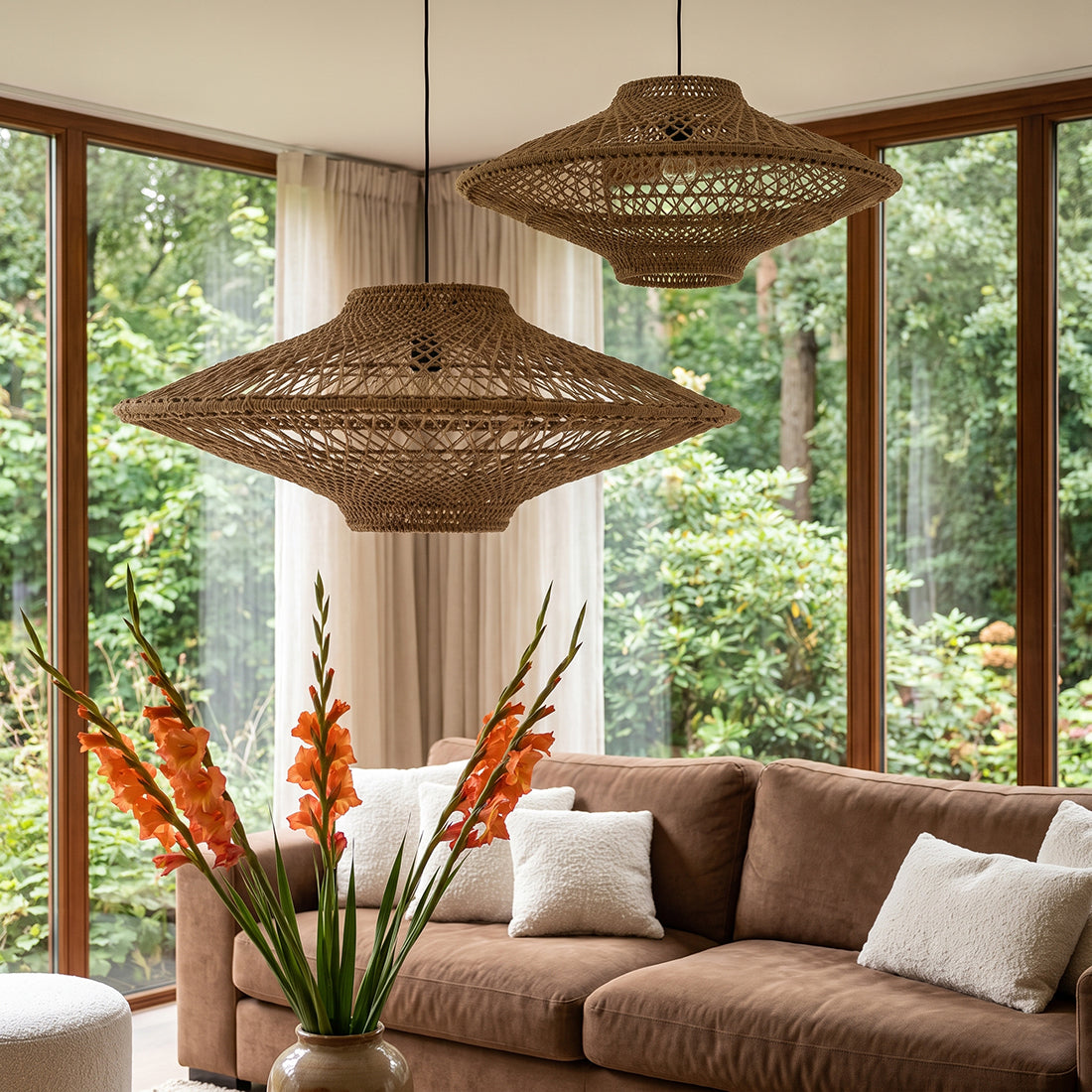 Suspension Corda Corde Naturelle Moyenne Ø60cm Matières premières
