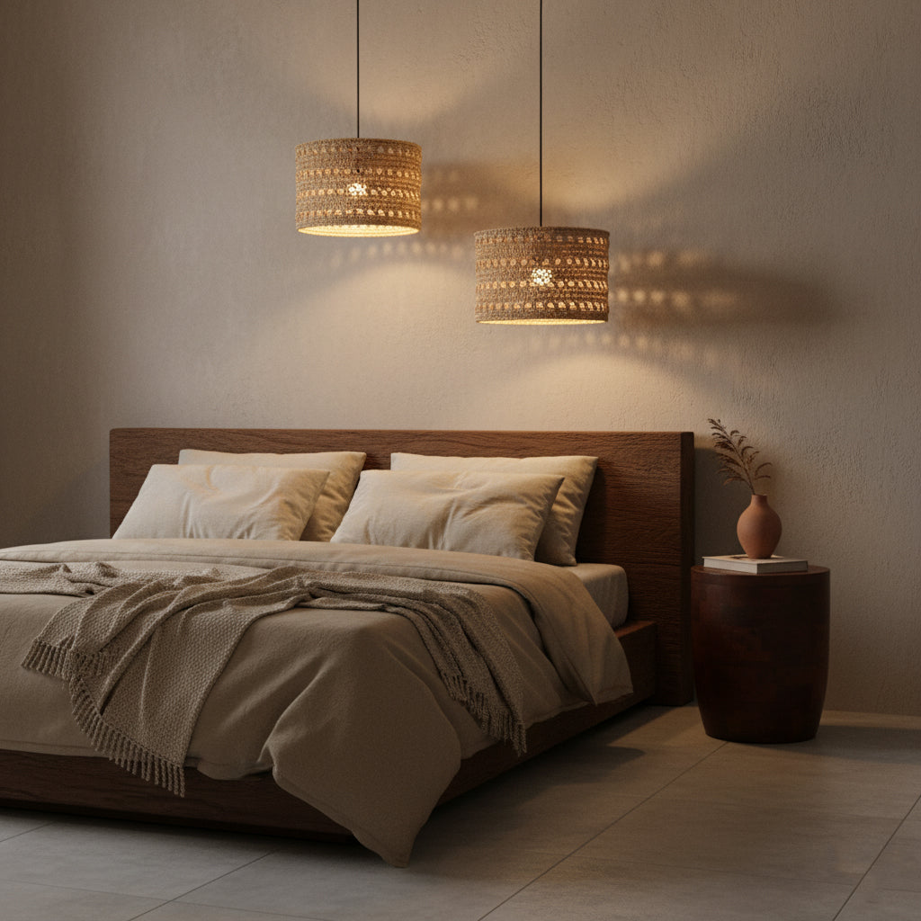 Lampe Herba naturelle petite Ø30cm Matières premières