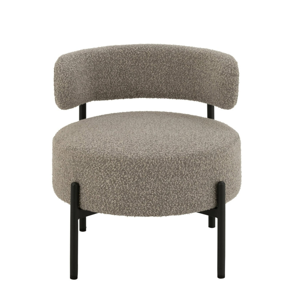 Fauteuil lounge København Boucle Multiplex/Polyester Gris/Noir J-Line