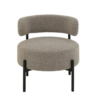 Fauteuil lounge København Boucle Multiplex/Polyester Gris/Noir J-Line