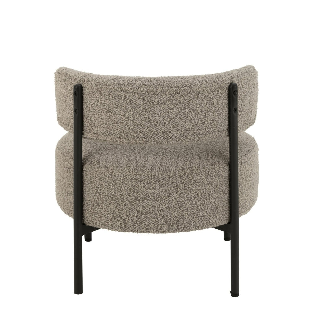 Fauteuil lounge København Boucle Multiplex/Polyester Gris/Noir J-Line