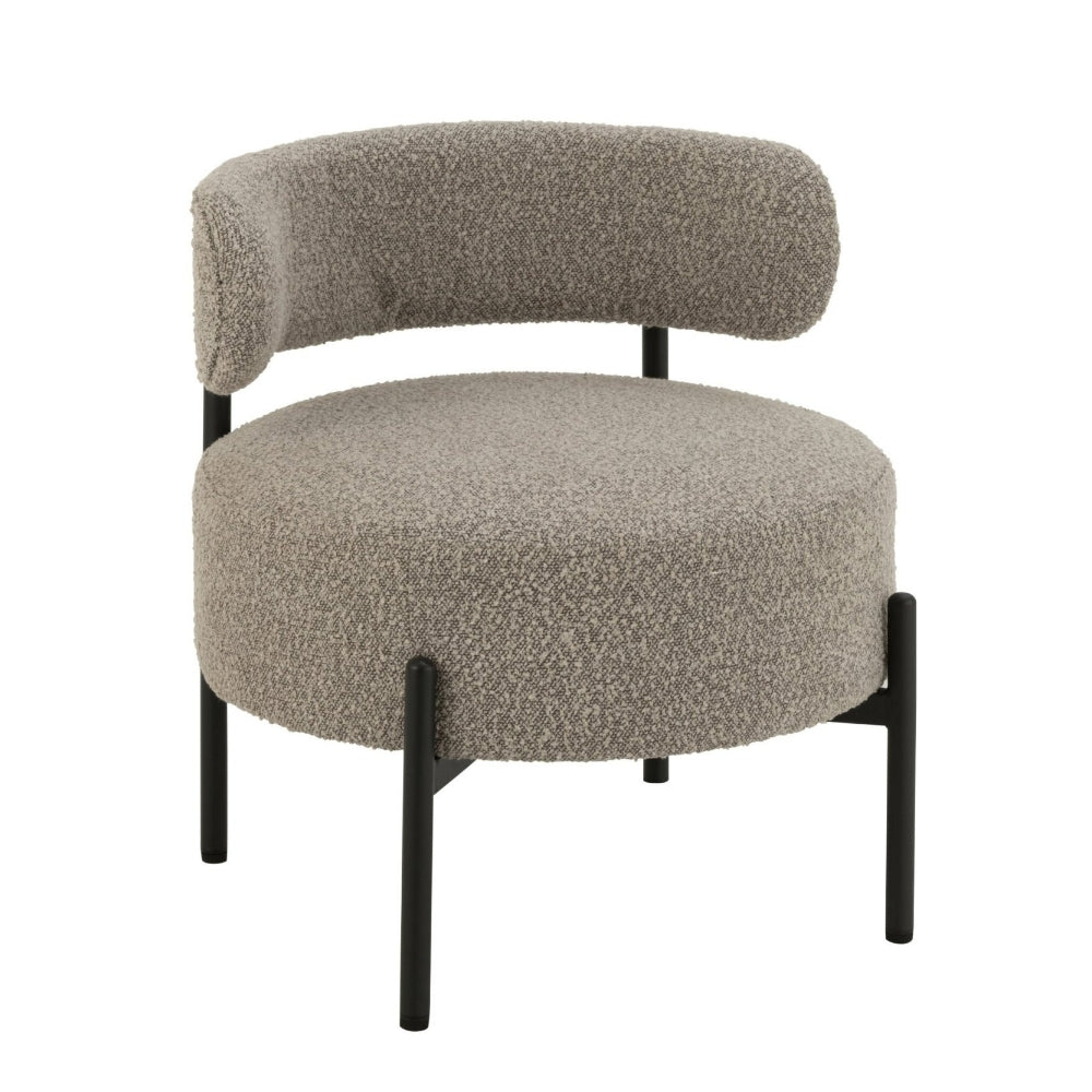 Fauteuil lounge København Boucle Multiplex/Polyester Gris/Noir J-Line