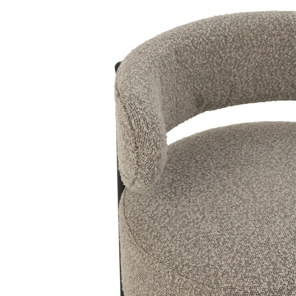 Fauteuil lounge København Boucle Multiplex/Polyester Gris/Noir J-Line
