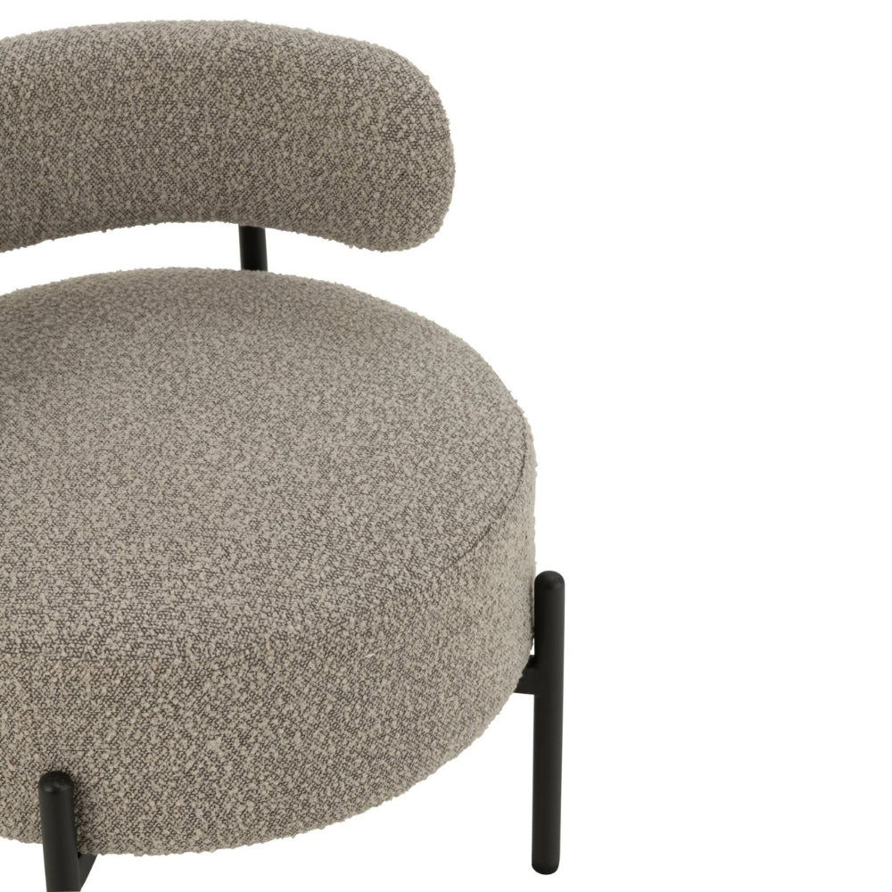 Fauteuil lounge København Boucle Multiplex/Polyester Gris/Noir J-Line