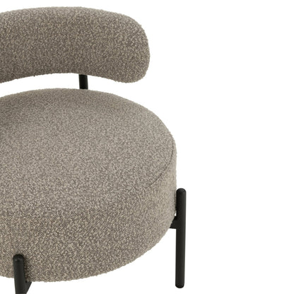 Fauteuil lounge København Boucle Multiplex/Polyester Gris/Noir J-Line