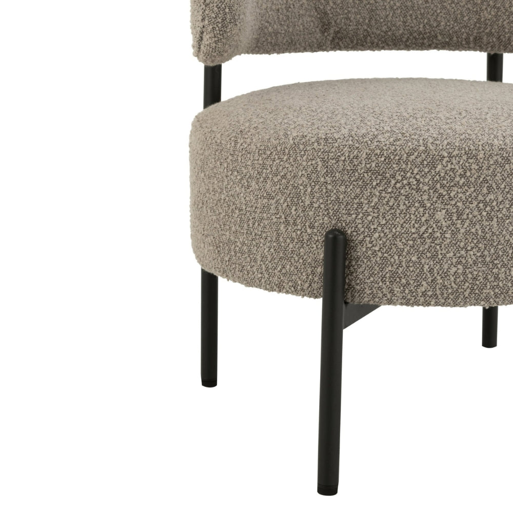 Fauteuil lounge København Boucle Multiplex/Polyester Gris/Noir J-Line