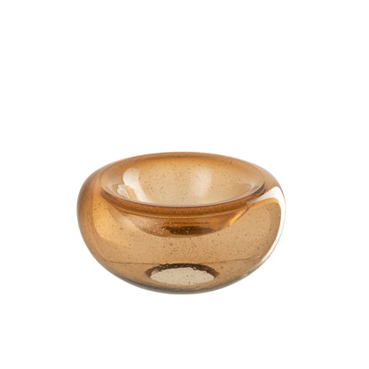 Coupe décorative Carol en verre caramel, petite, J-Line