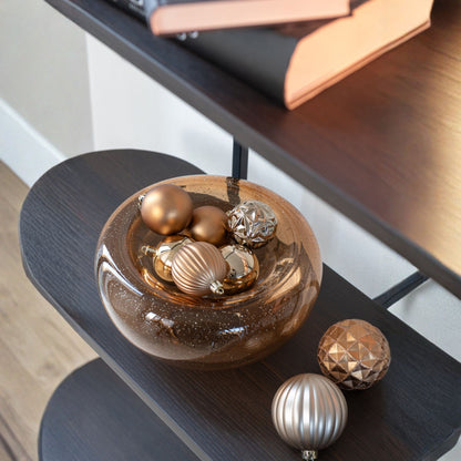 Coupe décorative Carol en verre caramel, petite, J-Line