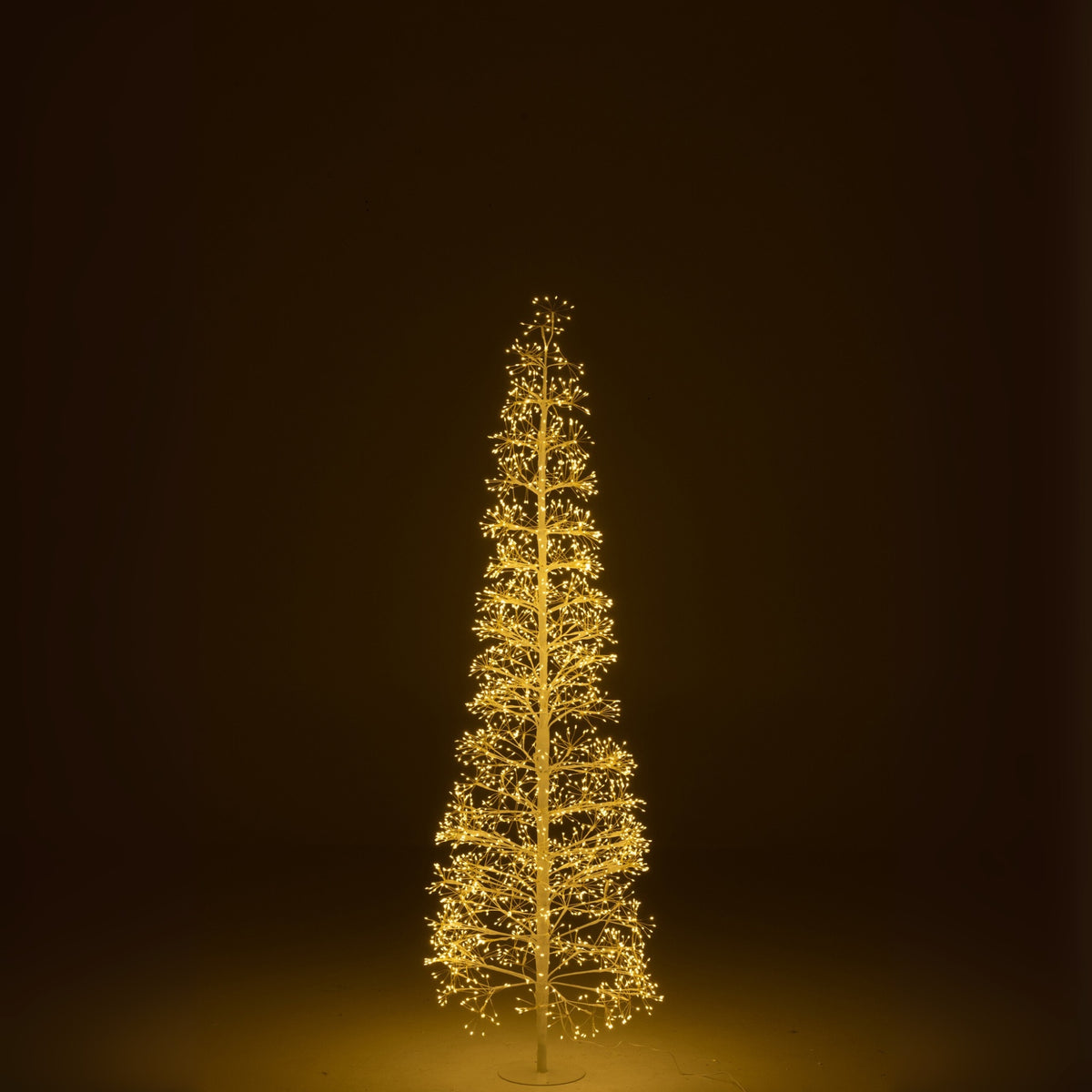 Sapin de Noël Métal Blanc Lumières LED Blanc Chaud Grand H180cm J-Line
