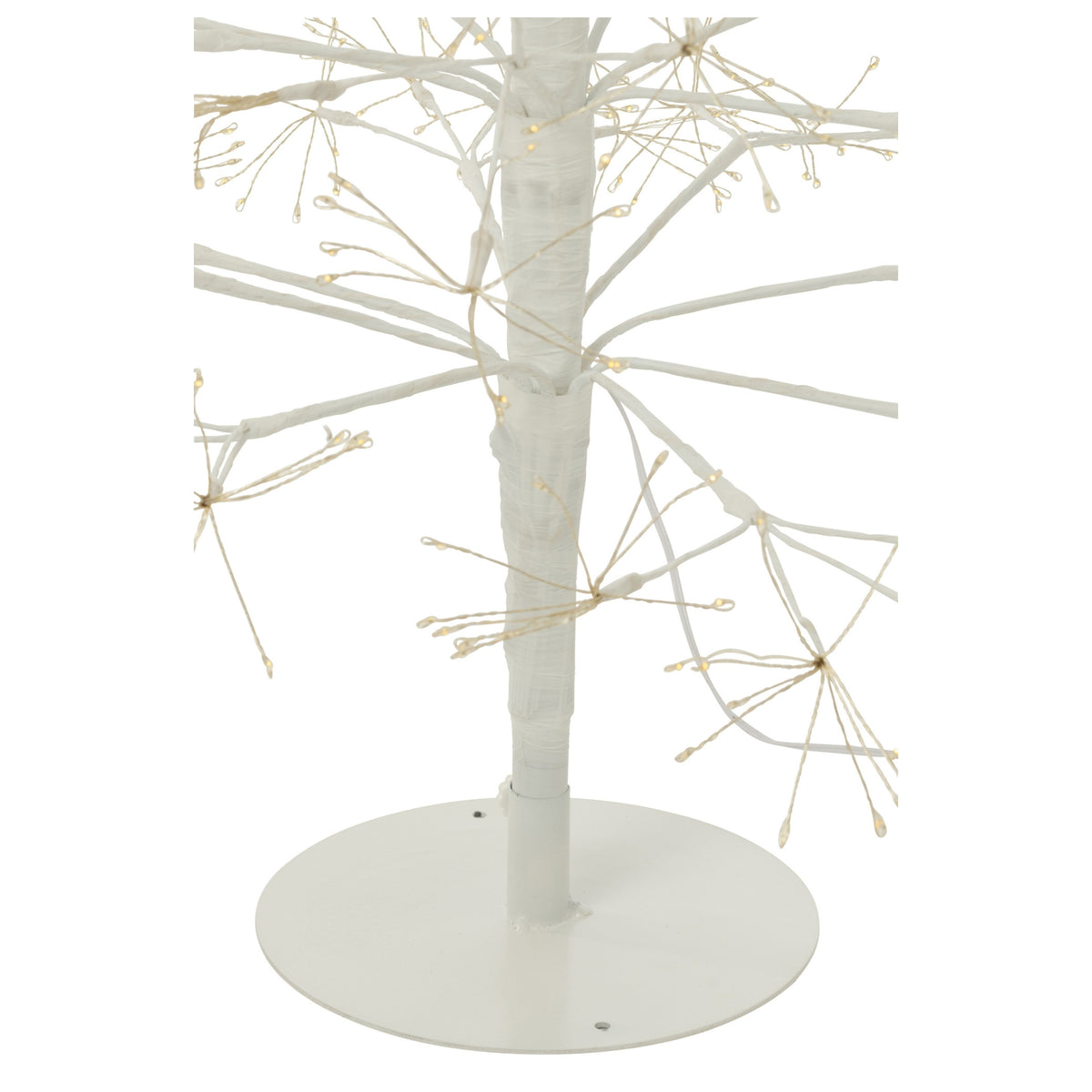 Sapin de Noël Métal Blanc Lumières LED Blanc Chaud Grand H180cm J-Line