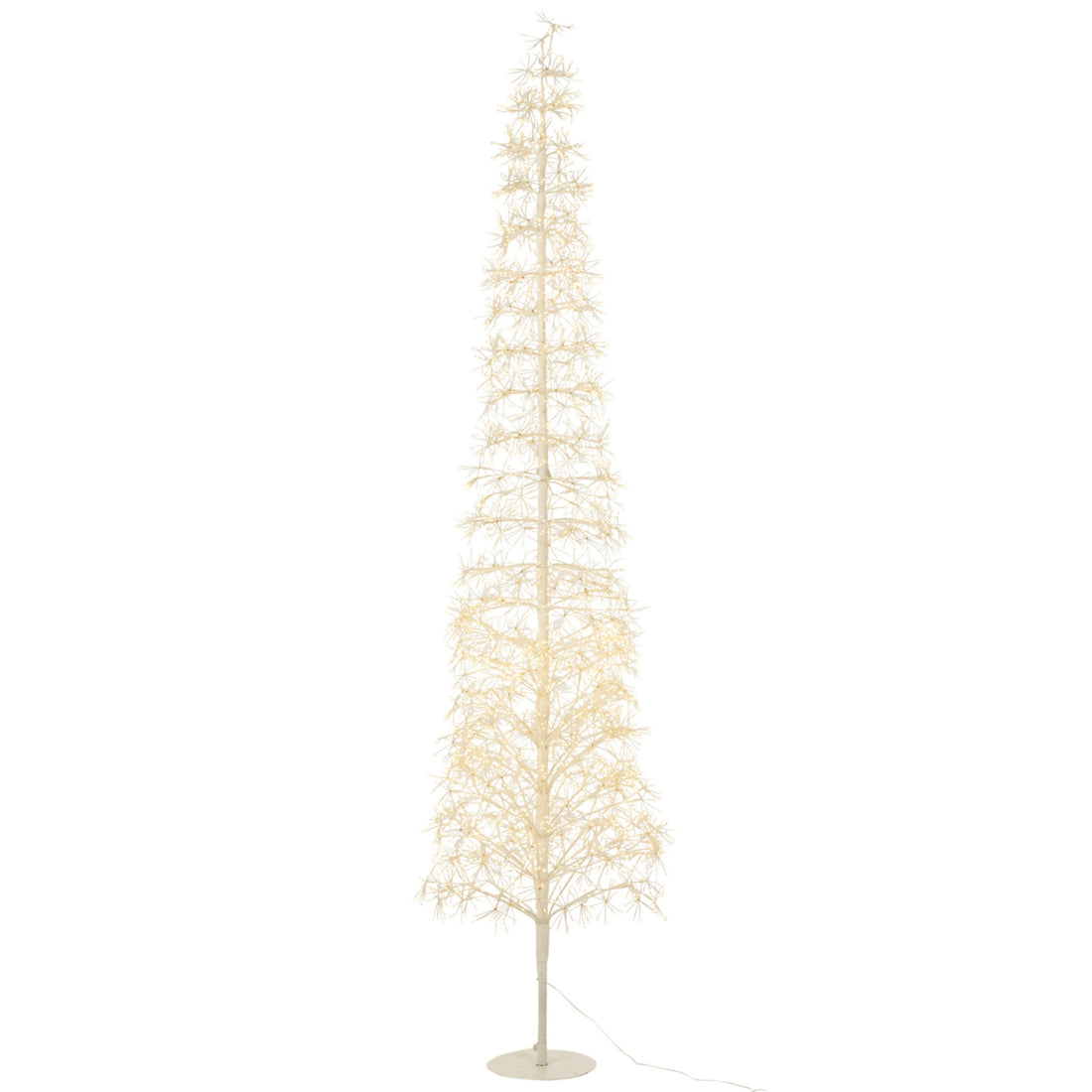 Sapin de Noël avec lumières LED blanc chaud, fer blanc, extra large H240 cm J-Line