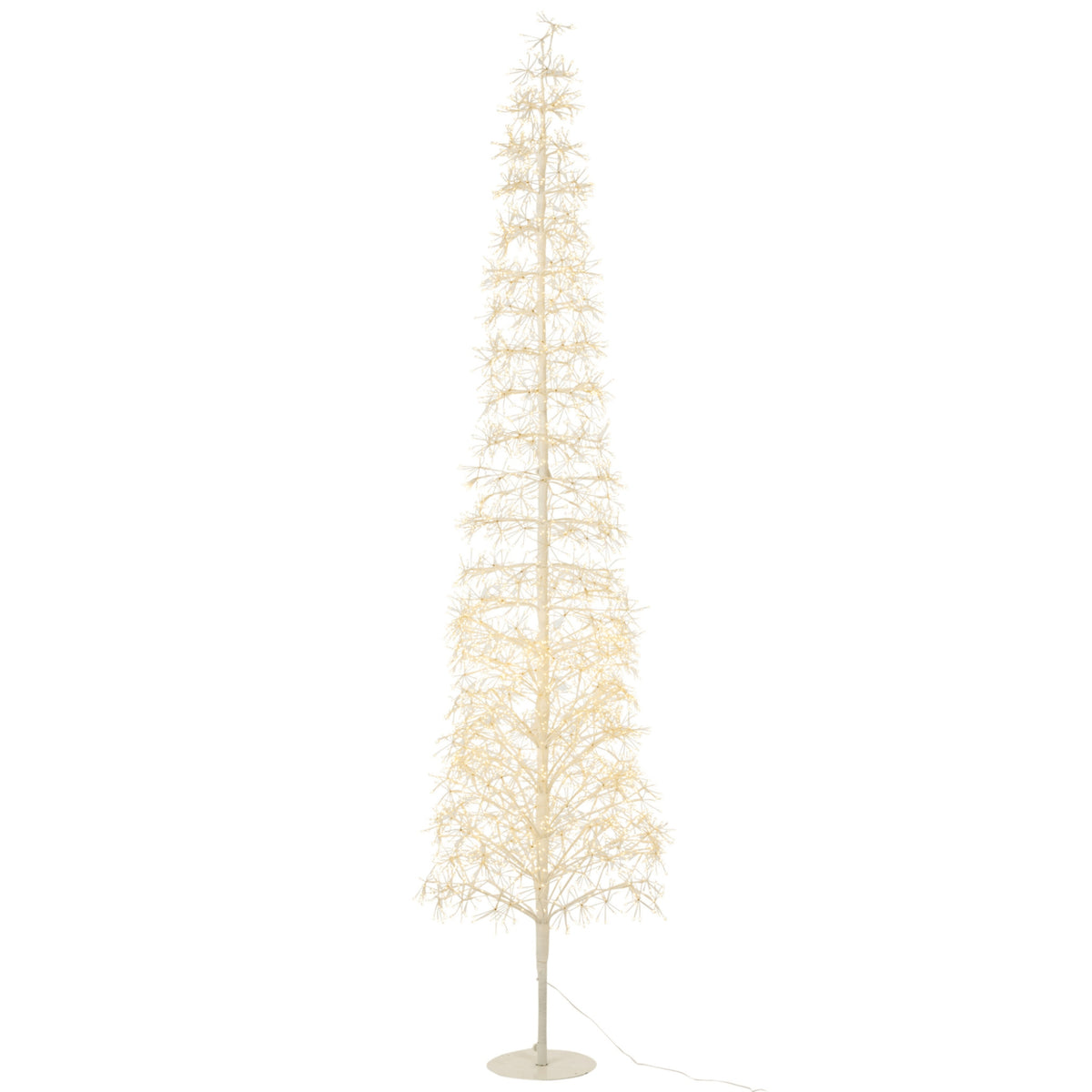 Sapin de Noël avec lumières LED blanc chaud, fer blanc, extra large H240 cm J-Line