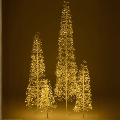 Sapin de Noël avec lumières LED blanc chaud, fer blanc, extra large H240 cm J-Line
