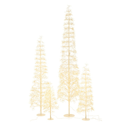 Sapin de Noël avec lumières LED blanc chaud, fer blanc, extra large H240 cm J-Line