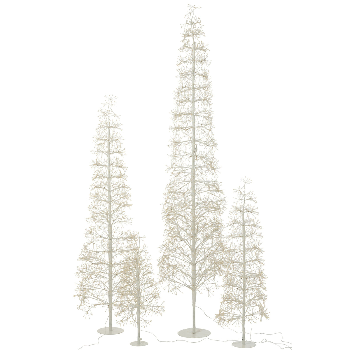 Sapin de Noël avec lumières LED blanc chaud, fer blanc, extra large H240 cm J-Line