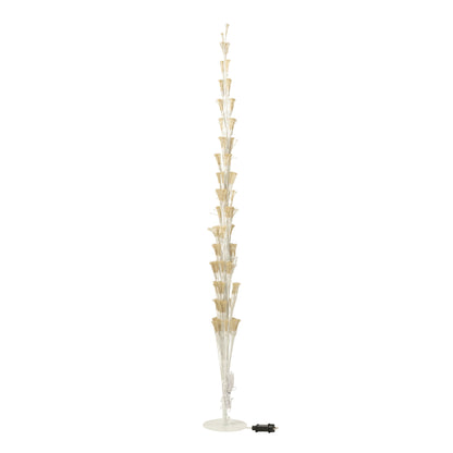 Sapin de Noël avec lumières LED blanc chaud, fer blanc, extra large H240 cm J-Line