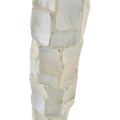 Lampadaire effet nacré coquillage blanc cassé/beige clair J-Line