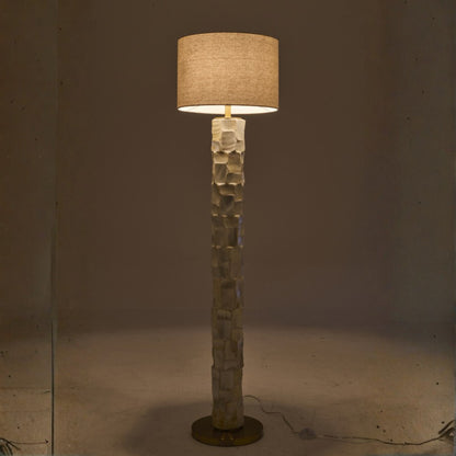 Lampadaire effet nacré coquillage blanc cassé/beige clair J-Line