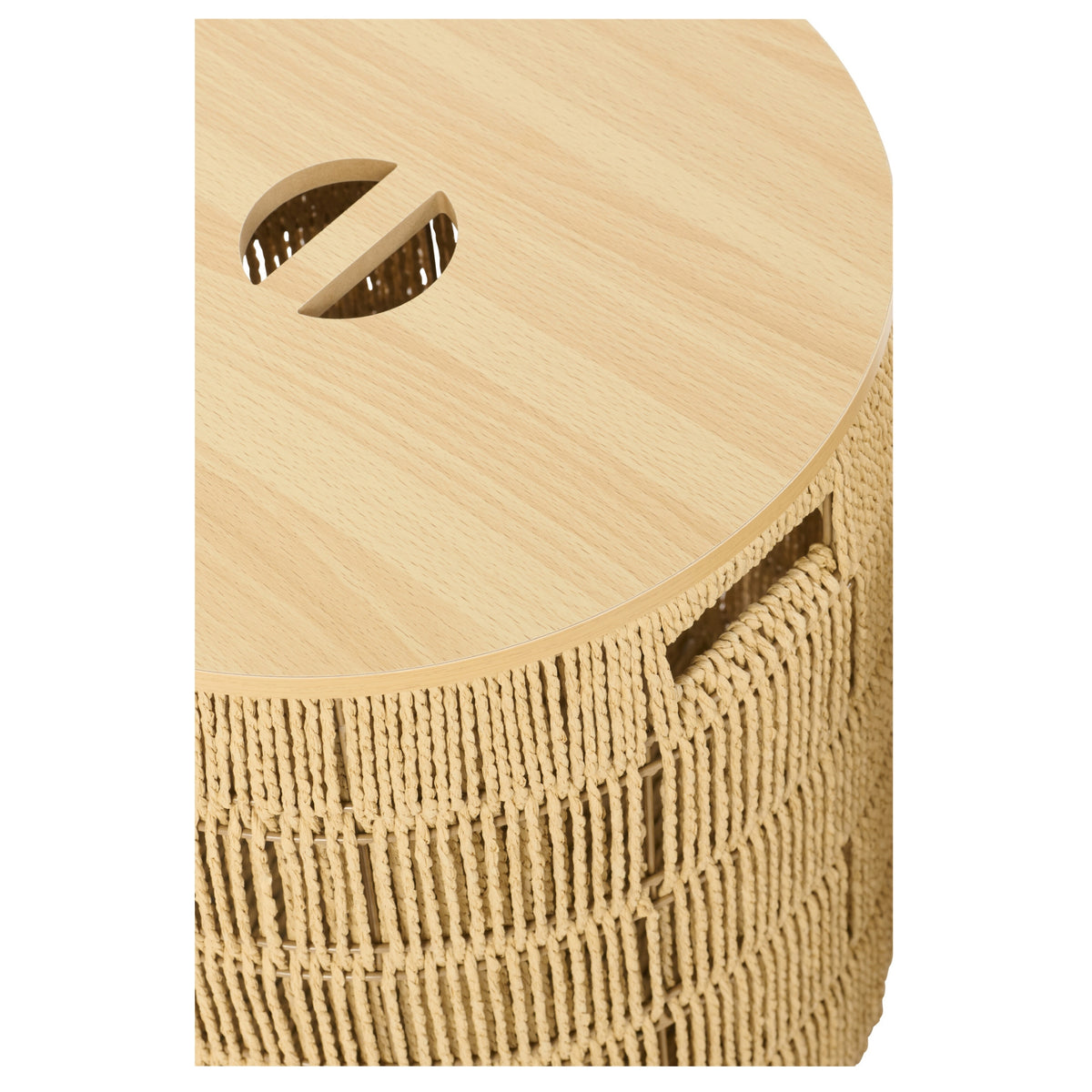 Lot de 2 paniers ronds avec couvercle en papier naturel J-Line