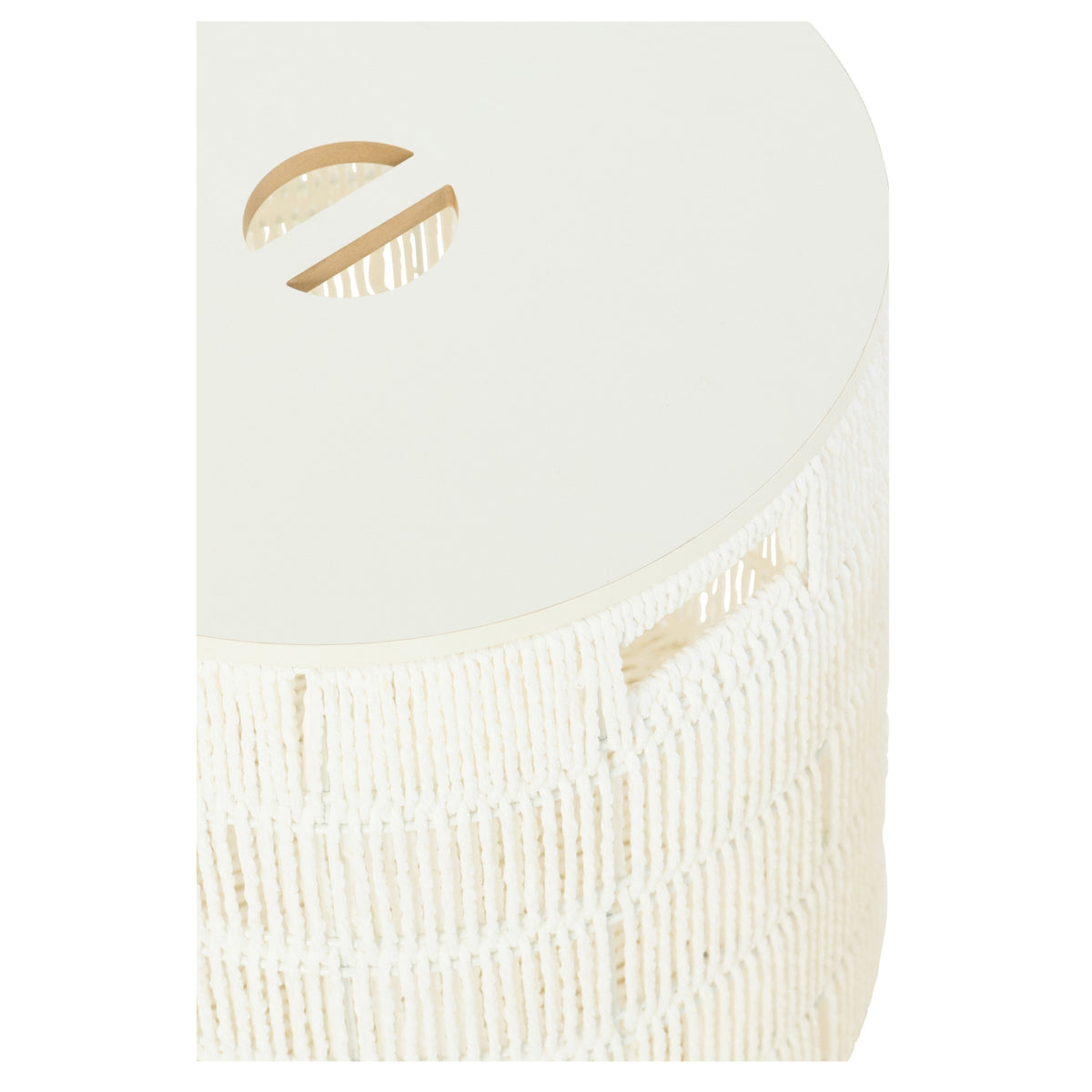 Lot de 2 paniers ronds en papier blanc avec couvercles J-Line