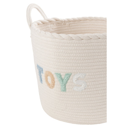Lot de 3 paniers pour enfants en coton blanc/bleu clair J-Line