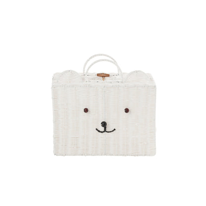 Panier valise en plastique blanc petit J-Line