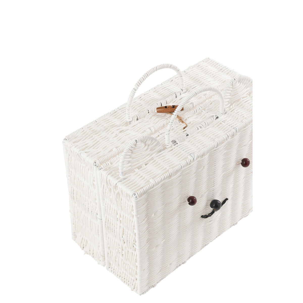 Panier valise en plastique blanc petit J-Line