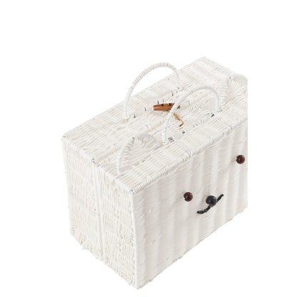 Panier valise en plastique blanc petit J-Line
