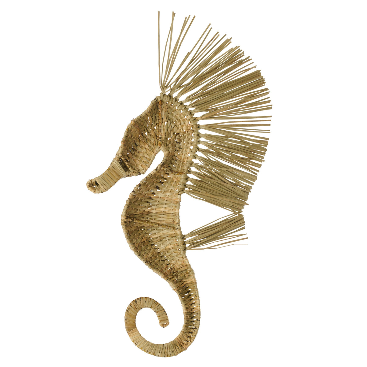 Objet mural Hippocampe Herbe Naturel Large J-Line