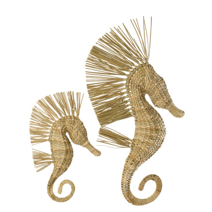 Objet mural Hippocampe Herbe Naturel Large J-Line
