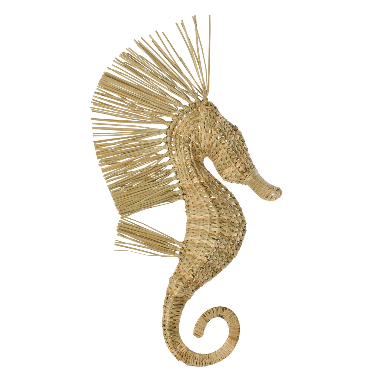 Objet mural Hippocampe Herbe Naturel Large J-Line