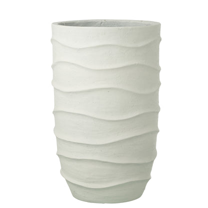 Pot de fleurs ondulé + extérieur blanc sable extra large J-Line