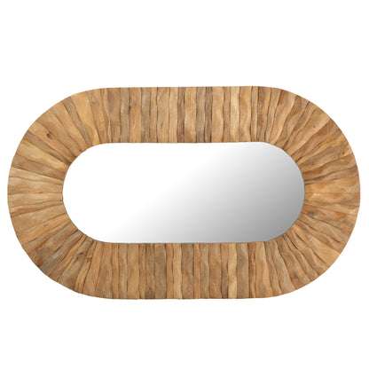 Miroir mural Curve ovale Bois naturel 152x6x92cm J-Line