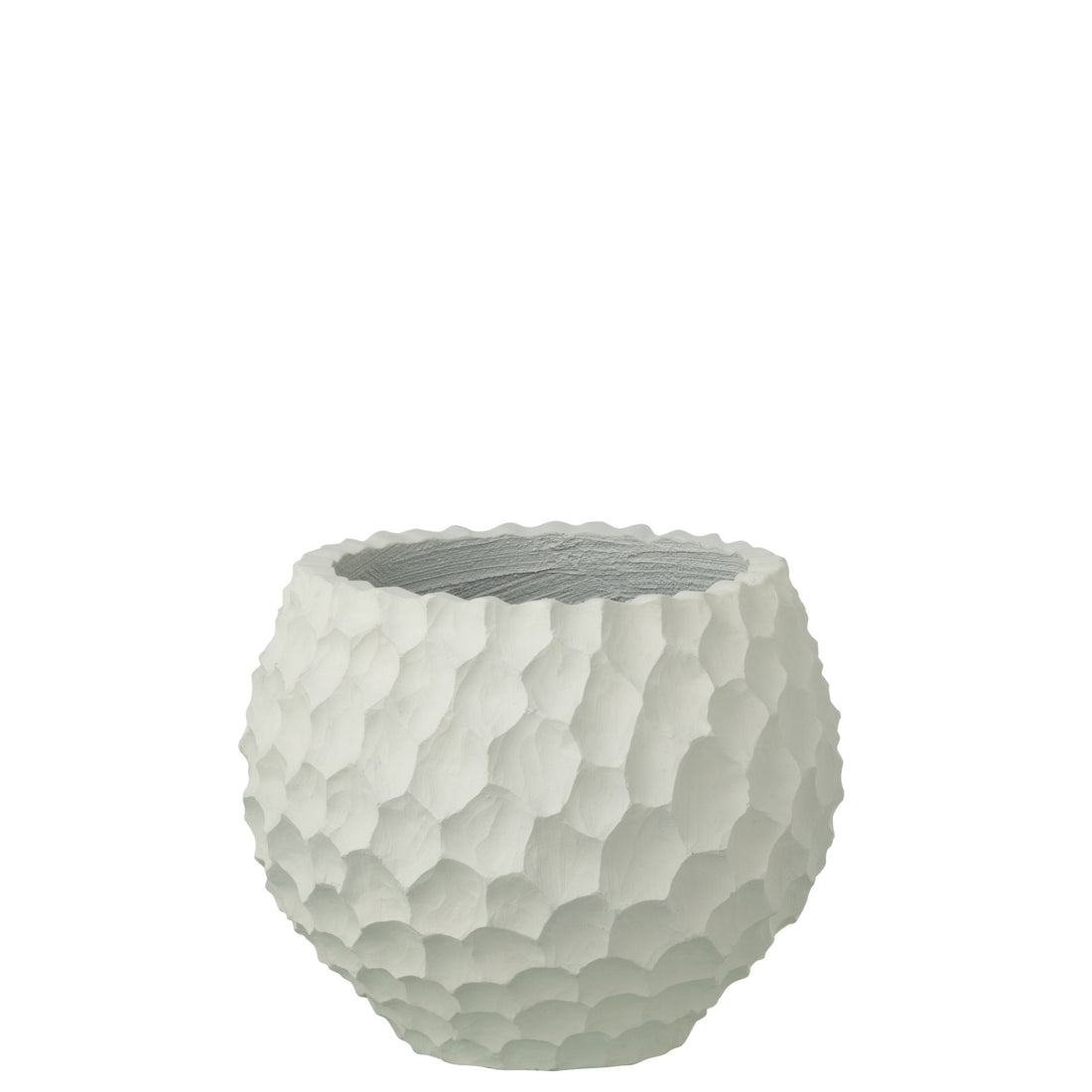 Pot de fleurs à rainures + extérieur blanc sable petit J-Line