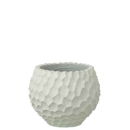 Pot de fleurs à rainures + extérieur blanc sable petit J-Line