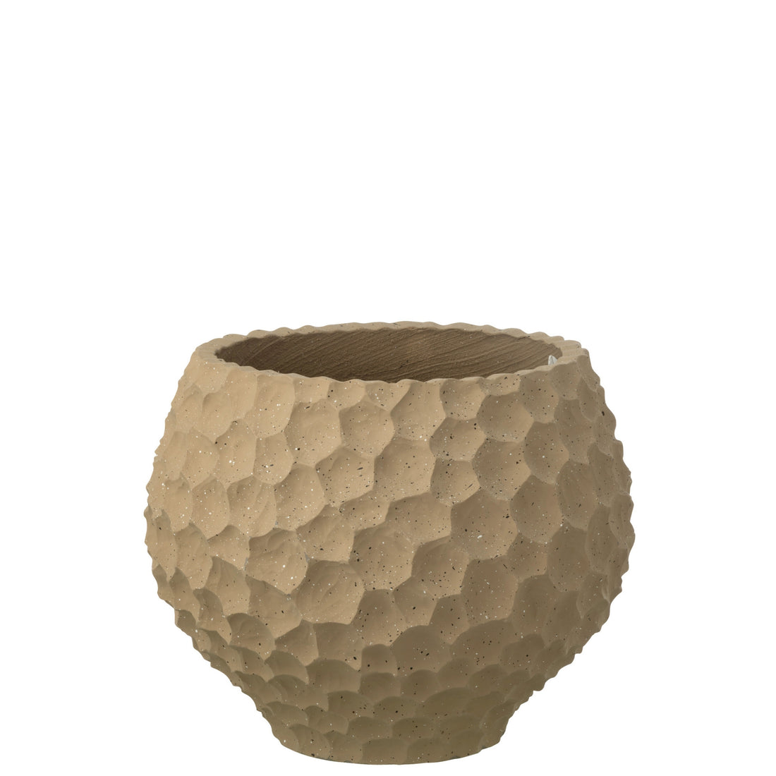 Pot de fleurs à rainures + extérieur sable taupe moyen J-Line
