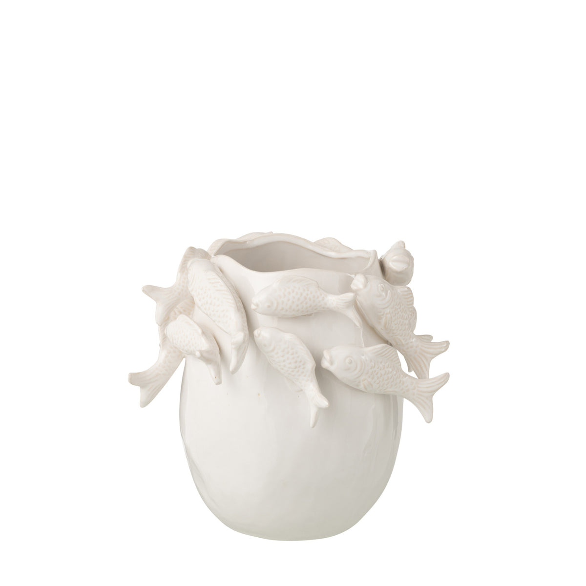 Vase Poisson Argile Écru Petit J-Line