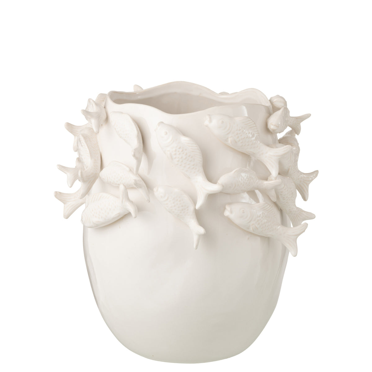 Vase Poisson Argile Écru Large J-Line