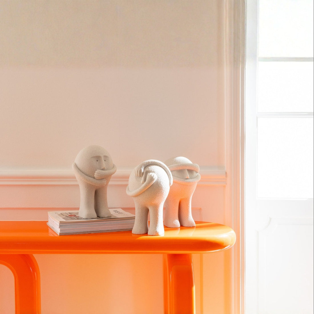 Figurine Bollie en résine gris clair, grande taille, assortiment de 3 de J-Line