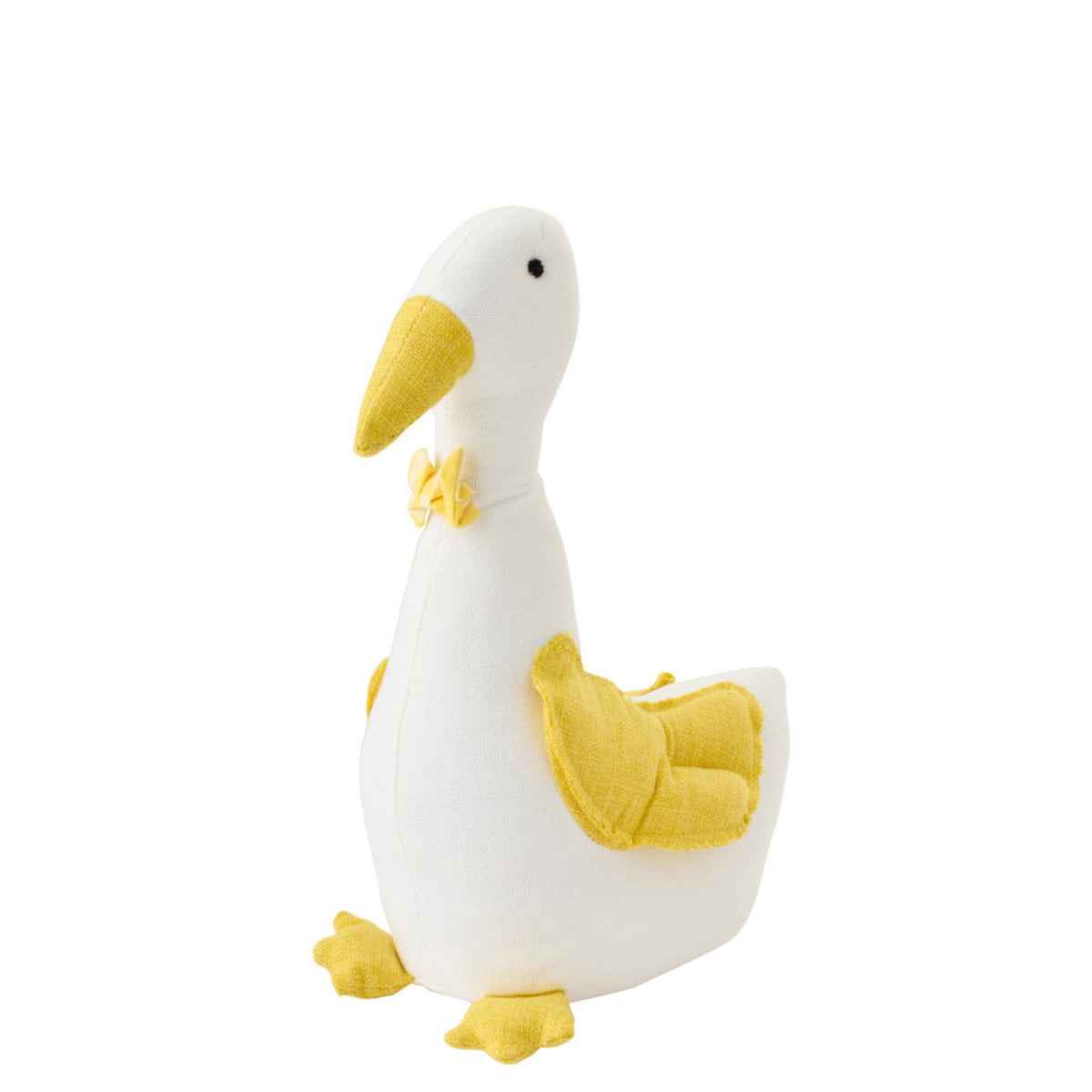 Butée de porte Canard + Nœud papillon Polyester Blanc/Jaune J-Line