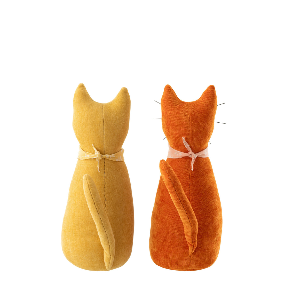 Butée de porte Chat + Écharpe Polyester Jaune chaud/Orange foncé Assortiment De 2 J-Line