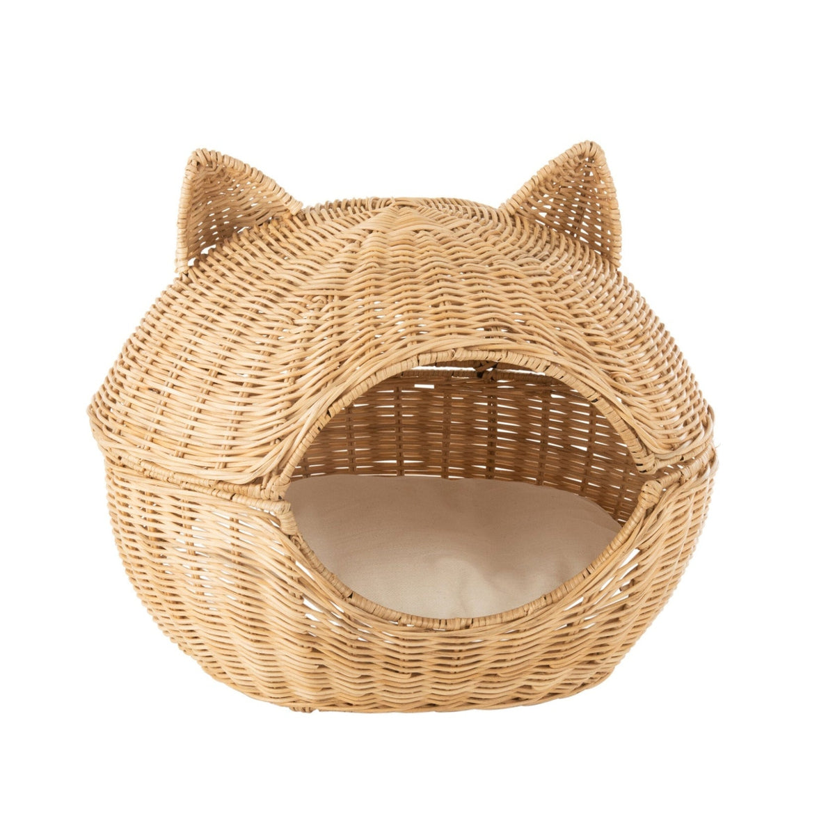 Panier pour chat + Coussin Rotin Clair Naturel J-Line