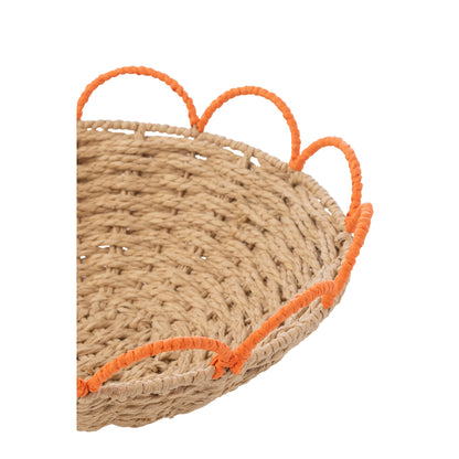 Lot de 2 plateaux décoratifs en papier rose/orange J-Line